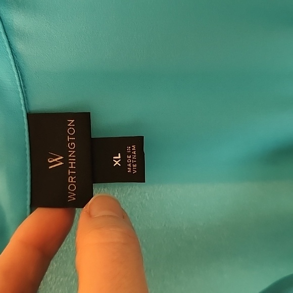 Worthington Turquoise Blouse - Picture 2 of 4